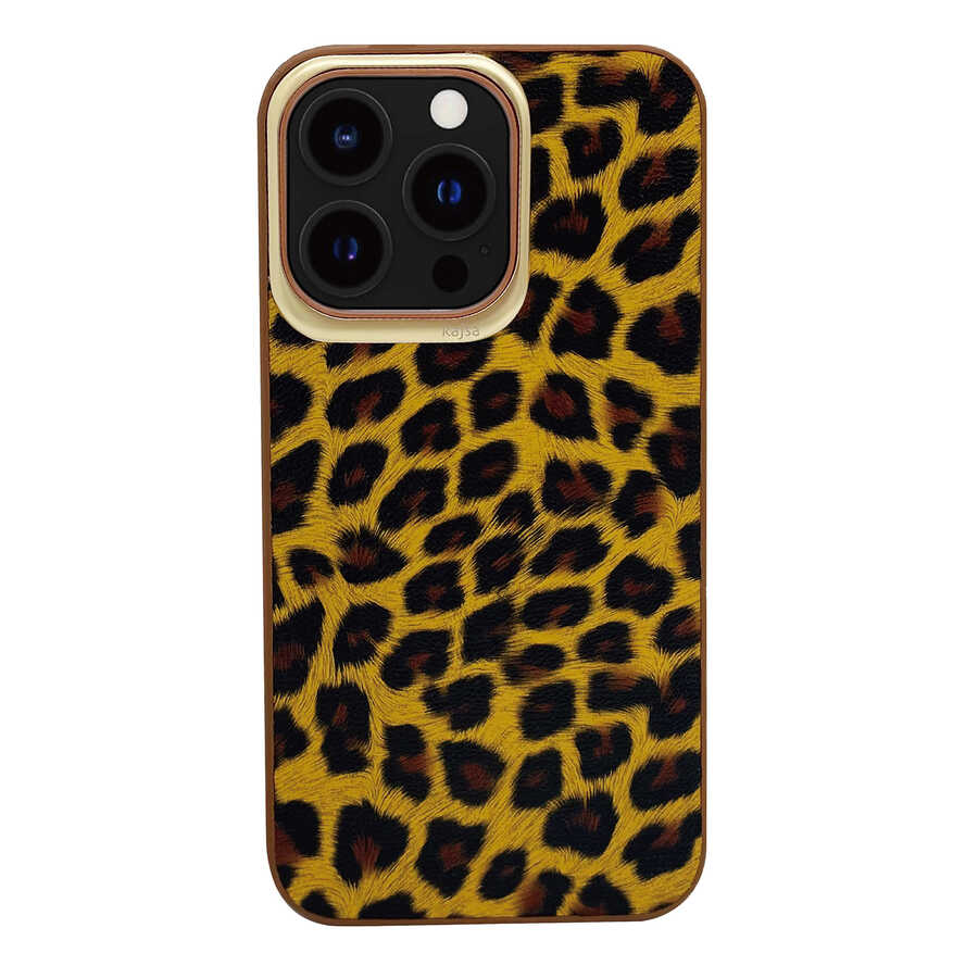 iPhone%20Uyumlu%2013%20Pro%20Kılıf%20Kajsa%20Glamorous%20Serisi%20Leopard%20Combo%20Kapak-Sarı