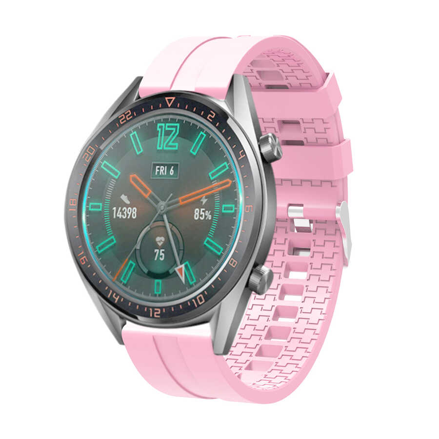 Huawei%20Uyumlu%20Watch%20GT%203%2046mm%20KRD-23%20Silikon%20Kordon-Pembe