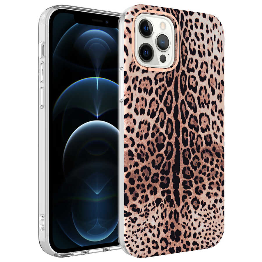 iPhone%20Uyumlu%2012%20Pro%20Kılıf%20Zore%20Bella%20Kapak-Leopar