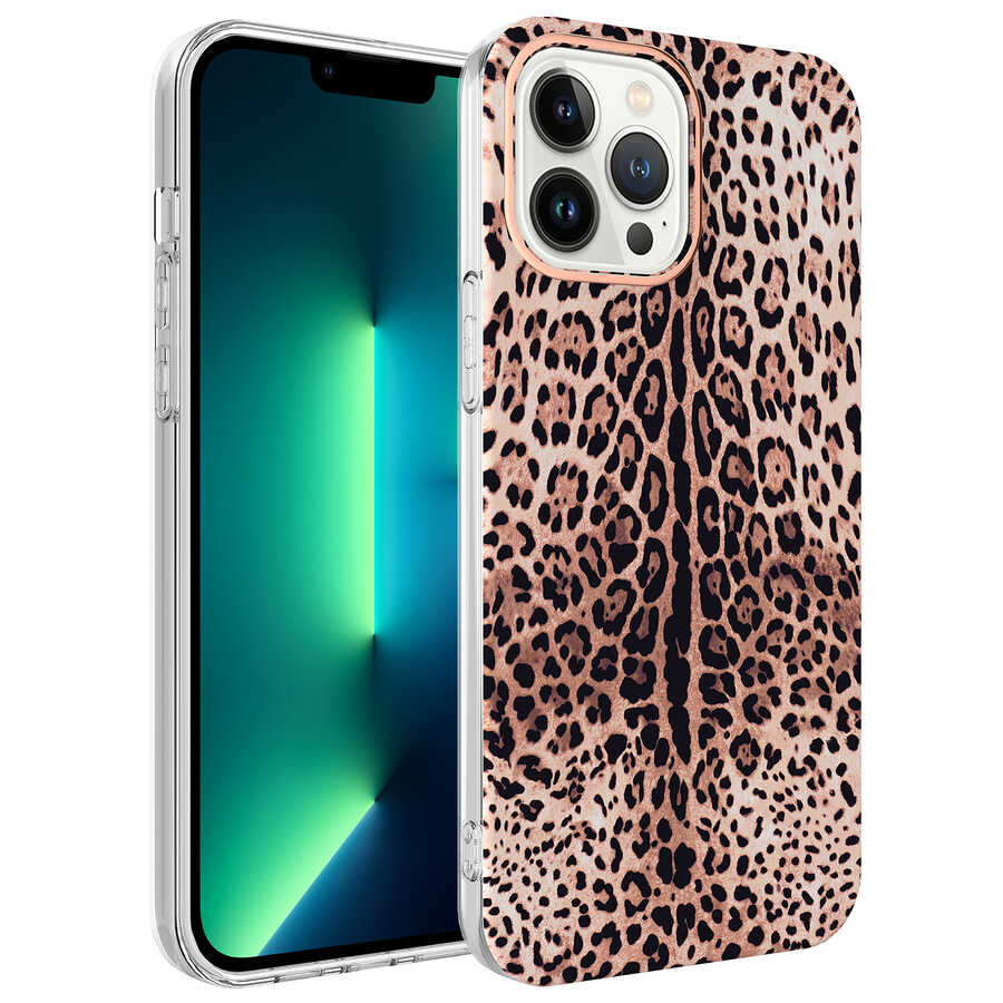 iPhone%20Uyumlu%2013%20Pro%20Kılıf%20Zore%20Bella%20Kapak-Leopar