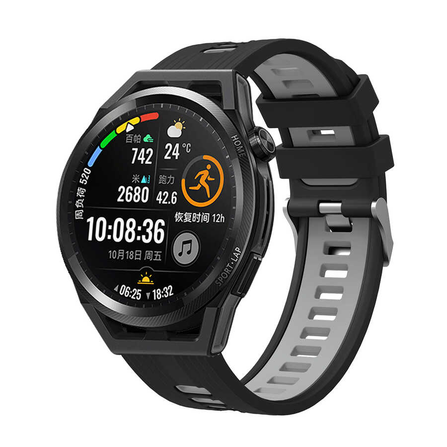 Xiaomi%20Uyumlu%20%20Amazfit%20Pace%20KRD-55%20Silikon%20Kordon-Siyah-gri