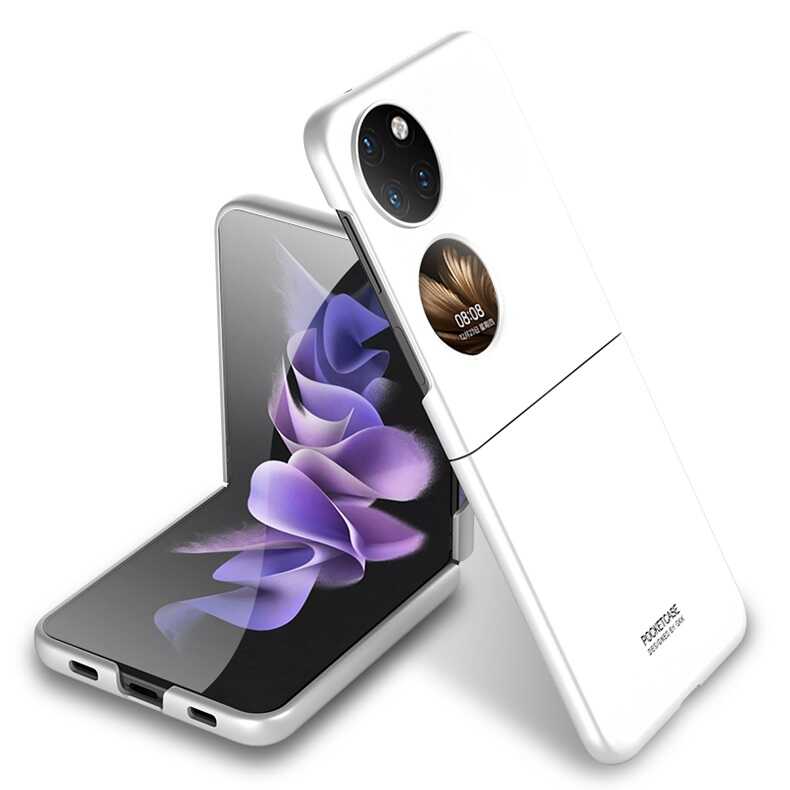 Huawei%20Uyumlu%20P50%20Pocket%20Kılıf%20Zore%20Sert%20Kıpta%20Kapak-Beyaz