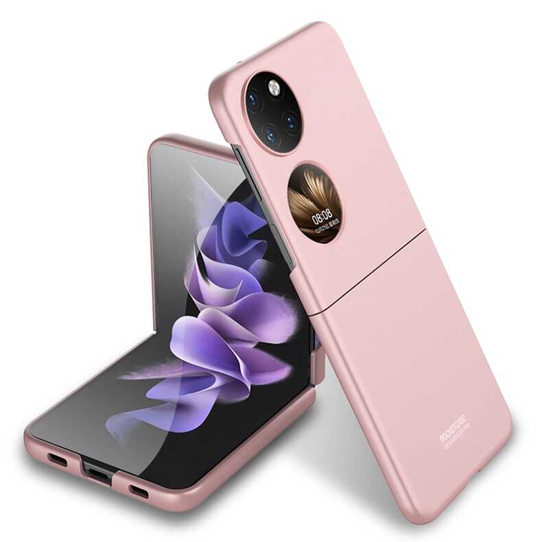 Huawei%20Uyumlu%20P50%20Pocket%20Kılıf%20Zore%20Sert%20Kıpta%20Kapak-Rose%20gold