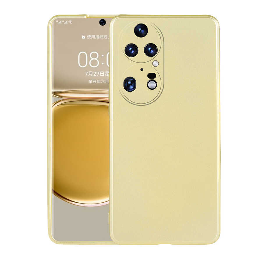 Huawei%20Uyumlu%20P50%20Pro%20Kılıf%20Zore%20Premier%20Silikon%20Kapak-Gold