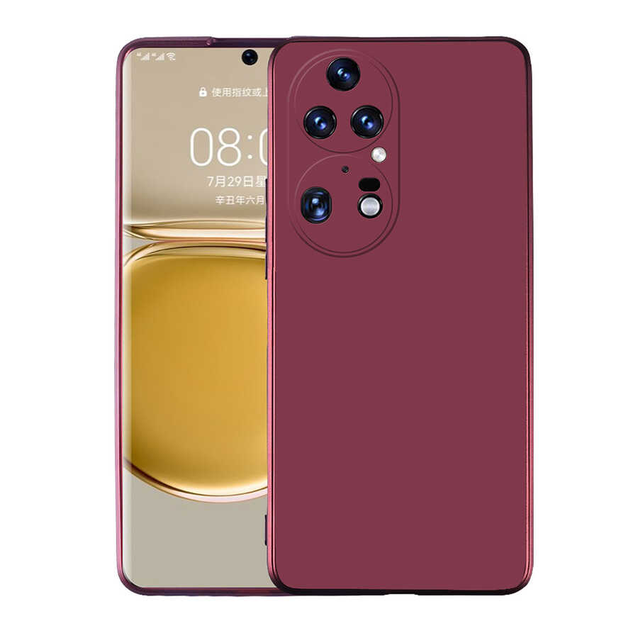 Huawei%20Uyumlu%20P50%20Pro%20Kılıf%20Zore%20Premier%20Silikon%20Kapak-Mürdüm