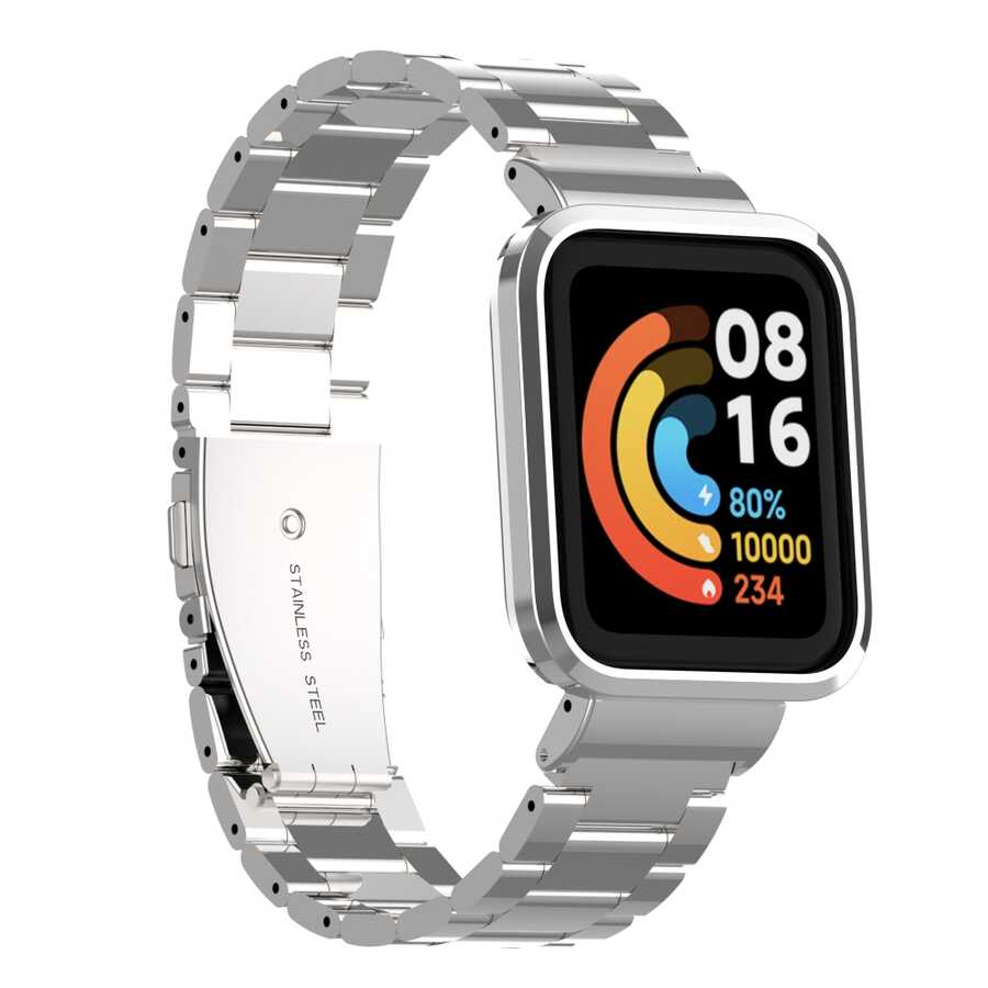 Xiaomi%20Uyumlu%20%20Redmi%20Watch%20(Mi%20Watch%20Lite)%20Zore%20KRD-60%20Metal%20Kordon-Gümüş