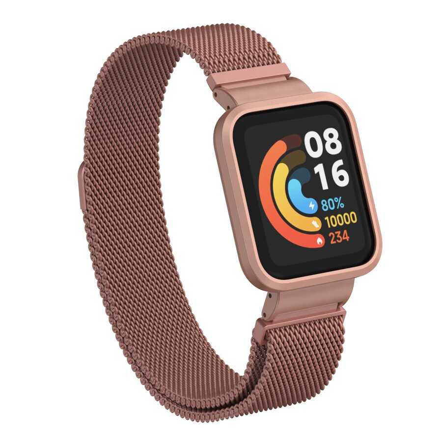 Xiaomi%20Uyumlu%20%20Redmi%20Watch%20(Mi%20Watch%20Lite)%20Zore%20KRD-58%20Metal%20Kordon-Pembe