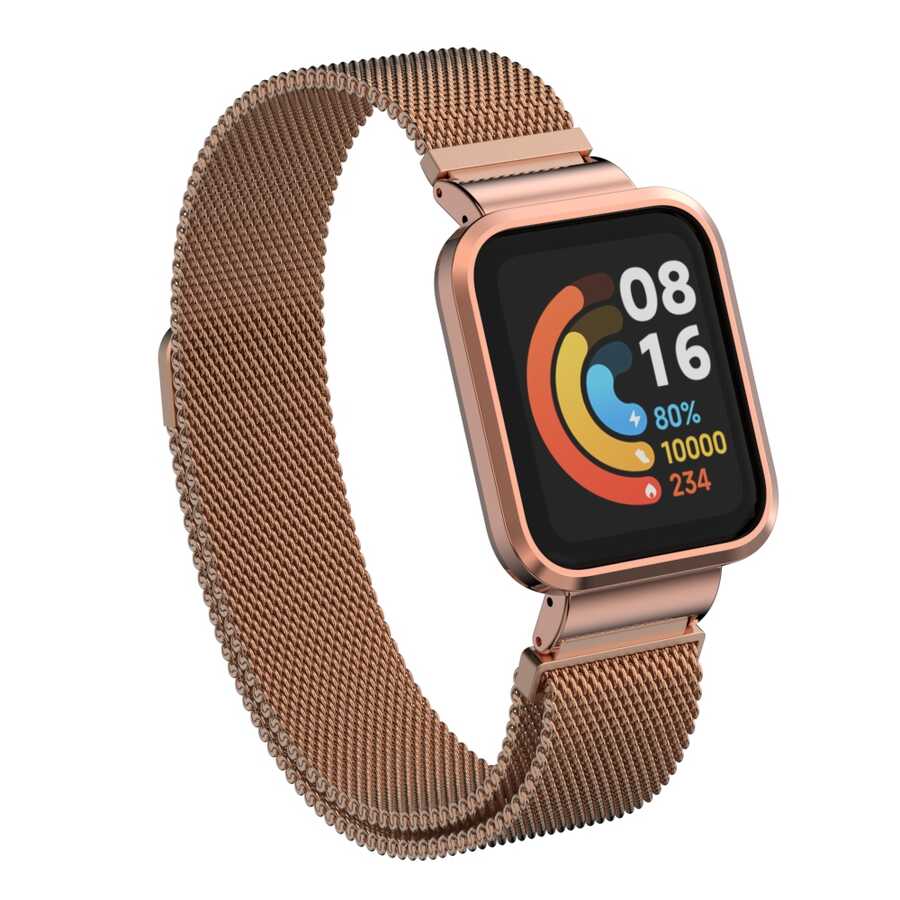 Xiaomi%20Uyumlu%20%20Redmi%20Watch%20(Mi%20Watch%20Lite)%20Zore%20KRD-58%20Metal%20Kordon-Rose%20gold