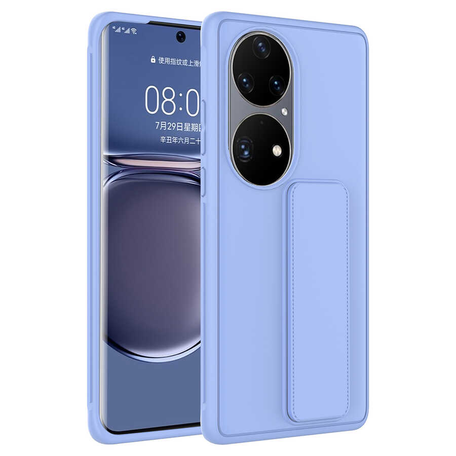 Huawei%20Uyumlu%20P50%20Pro%20Kılıf%20Zore%20Qstand%20Kapak-Lila