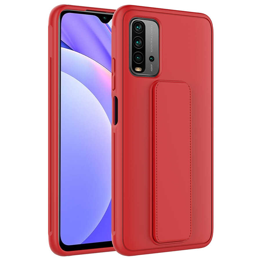 Xiaomi%20Uyumlu%20%20Redmi%209T%20Kılıf%20Zore%20Qstand%20Kapak-Kırmızı