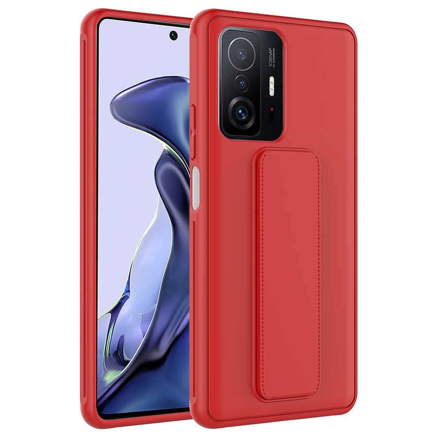 Xiaomi%20Uyumlu%20%20Mi%2011T%20Pro%205G%20Kılıf%20Zore%20Qstand%20Kapak-Kırmızı