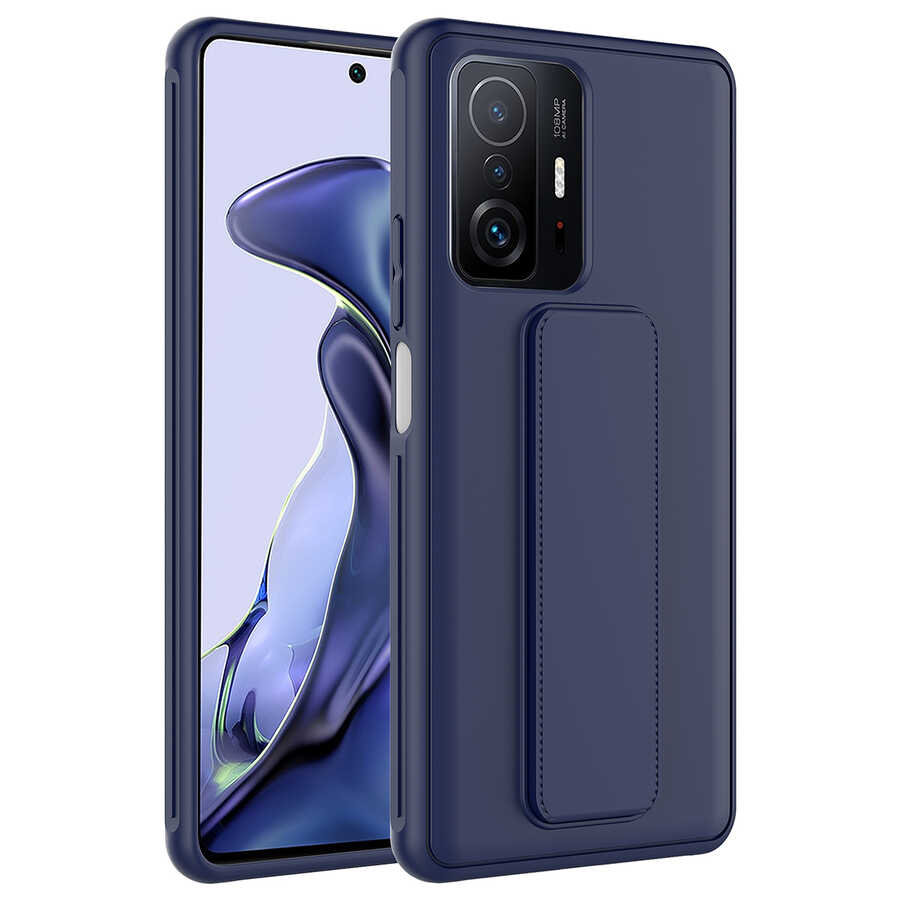 Xiaomi%20Uyumlu%20%20Mi%2011T%20Pro%205G%20Kılıf%20Zore%20Qstand%20Kapak-Lacivert