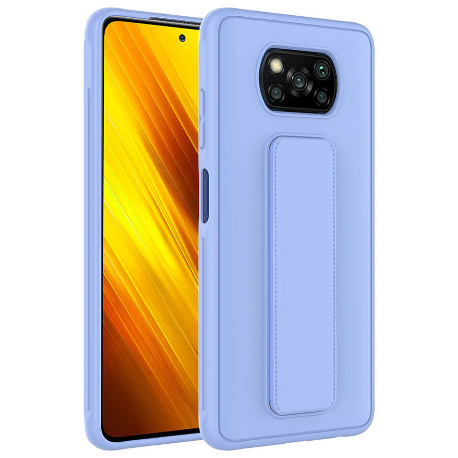 Xiaomi%20Uyumlu%20%20Poco%20X3%20Kılıf%20Zore%20Qstand%20Kapak-Lila