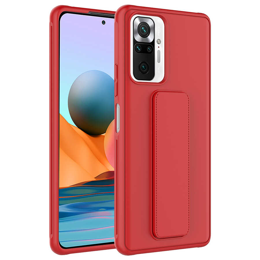 Xiaomi%20Uyumlu%20%20Redmi%20Note%2010%20Pro%20Kılıf%20Zore%20Qstand%20Kapak-Kırmızı