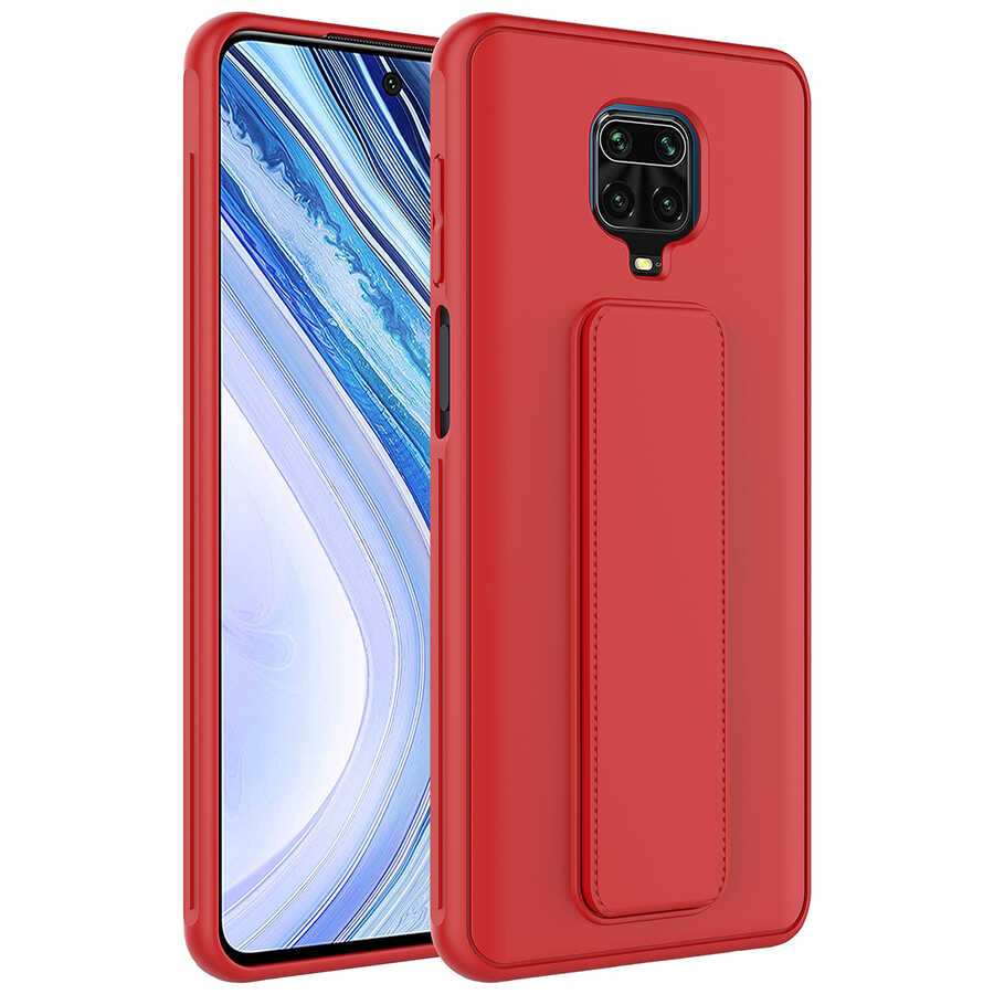 Xiaomi%20Uyumlu%20%20Redmi%20Note%209%20Pro%20Kılıf%20Zore%20Qstand%20Kapak-Kırmızı