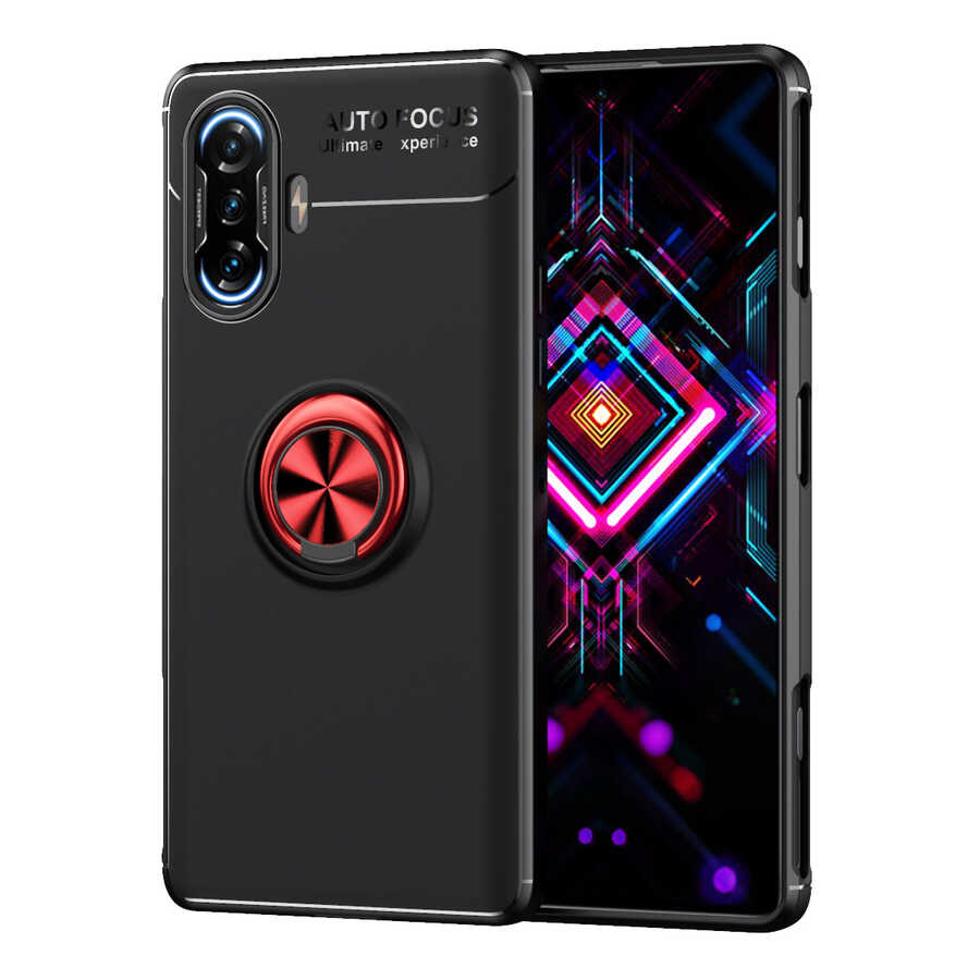 Xiaomi%20Uyumlu%20%20Redmi%20K40%20Gaming%20Kılıf%20Zore%20Ravel%20Silikon%20Kapak-Siyah-kırmızı