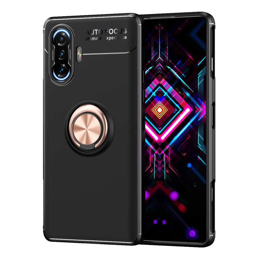 Xiaomi%20Uyumlu%20%20Redmi%20K40%20Gaming%20Kılıf%20Zore%20Ravel%20Silikon%20Kapak-Siyah-rose%20gold