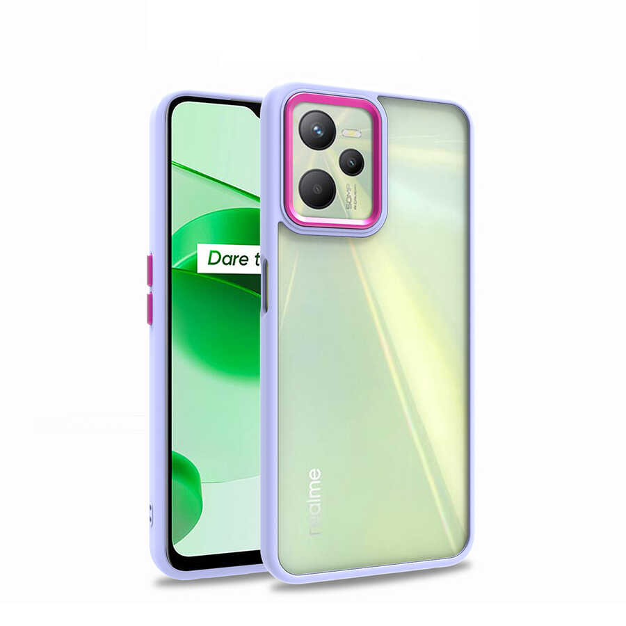 Realme%20C35%20Kılıf%20Zore%20Flora%20Kapak-Lila