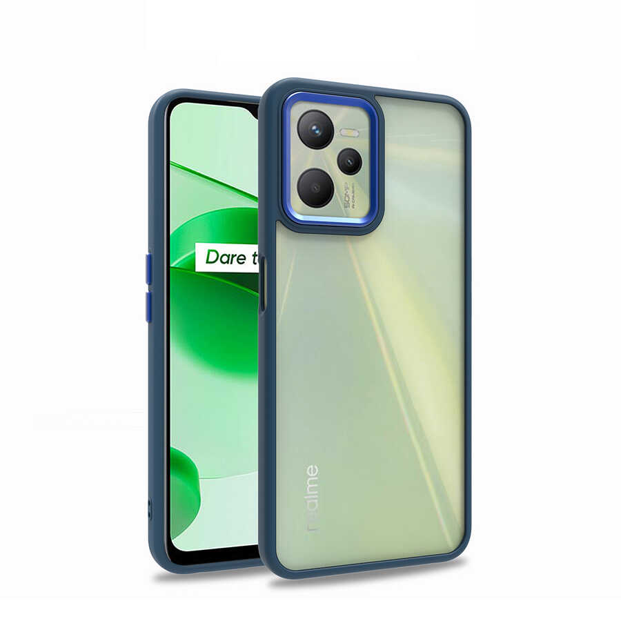 Realme%20C35%20Kılıf%20Zore%20Flora%20Kapak-Mavi