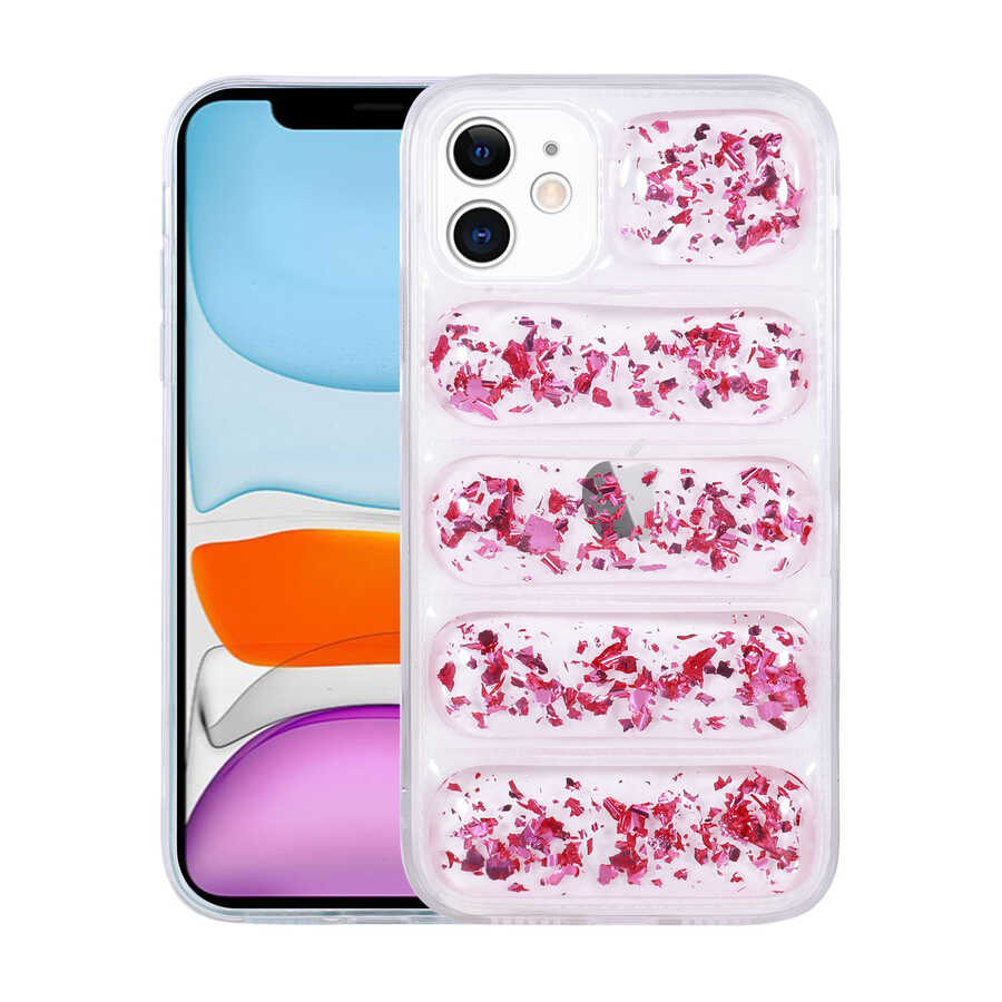 iPhone%20Uyumlu%2011%20Kılıf%20Kamera%20Korumalı%20Simli%20Airbag’li%20Zore%20Dalga%20Kapak-Pembe%20koyu