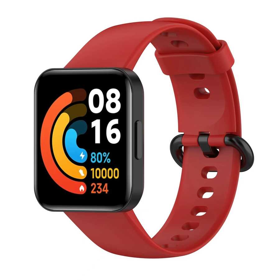 Xiaomi%20Uyumlu%20%20Redmi%20Watch%202%20Lite%20Zore%20Klasik%20Kordon-Kırmızı