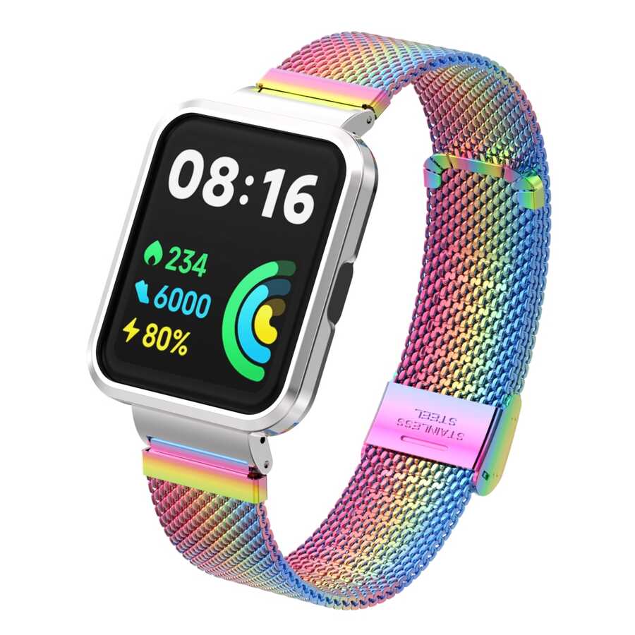 Xiaomi%20Uyumlu%20%20Redmi%20Watch%202%20Lite%20Zore%20KRD-66%20Metal%20Kordon-Colorful