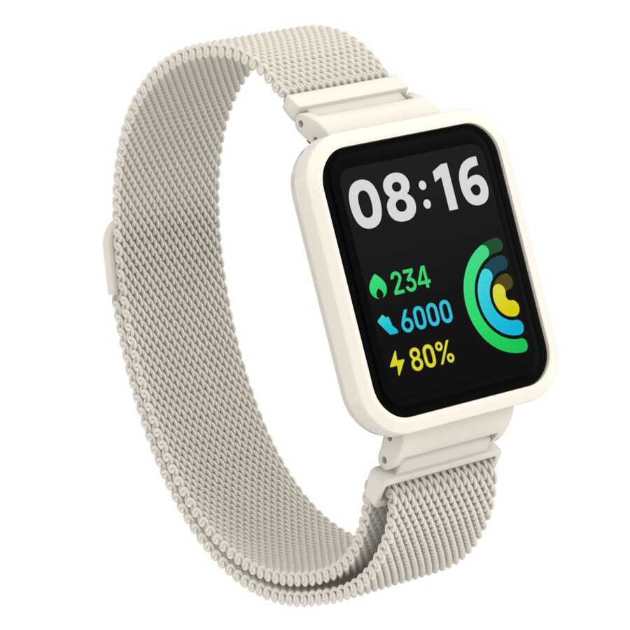 Xiaomi%20Uyumlu%20%20Redmi%20Watch%202%20Lite%20Zore%20KRD-58%20Metal%20Kordon-Krem