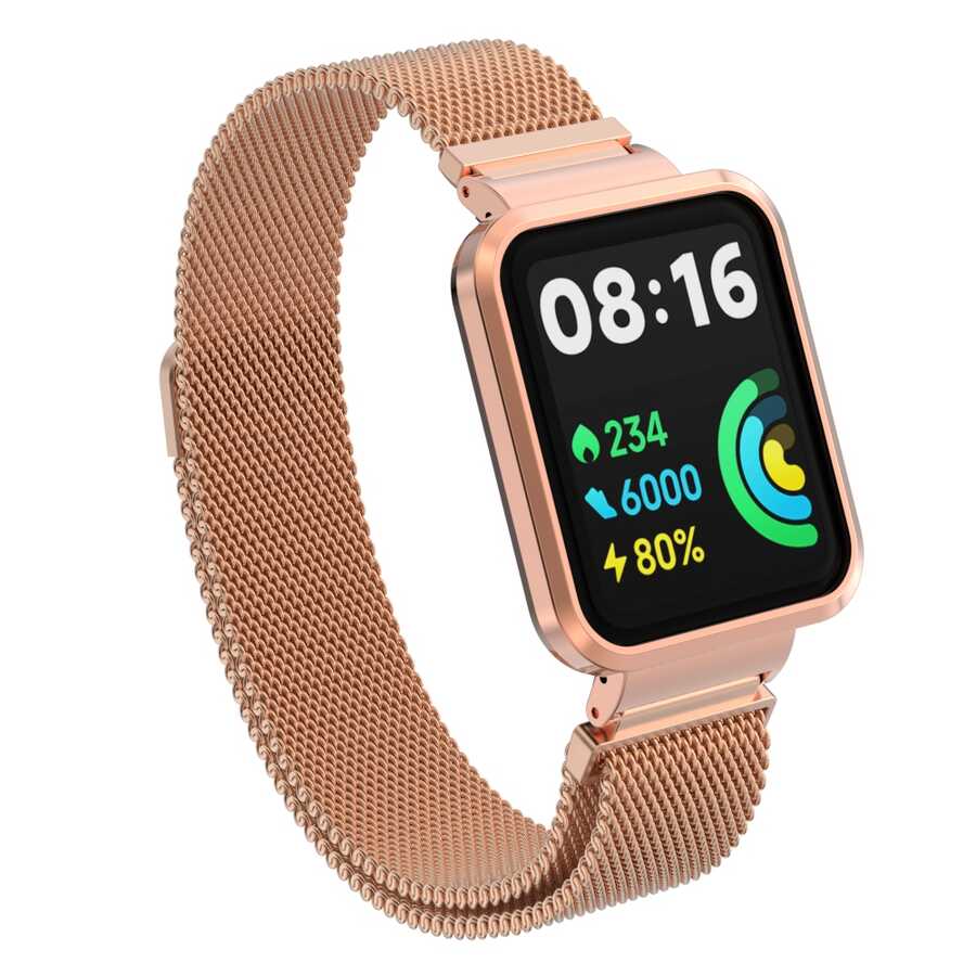 Xiaomi%20Uyumlu%20%20Redmi%20Watch%202%20Lite%20Zore%20KRD-58%20Metal%20Kordon-Rose%20gold