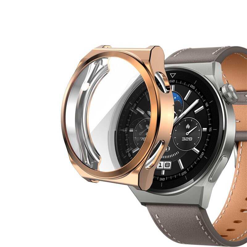 Huawei%20Uyumlu%20Watch%20GT%203%20Pro%2046mm%20Zore%20Watch%20Gard%2002%20Koruyucu%20Silikon-Rose%20gold