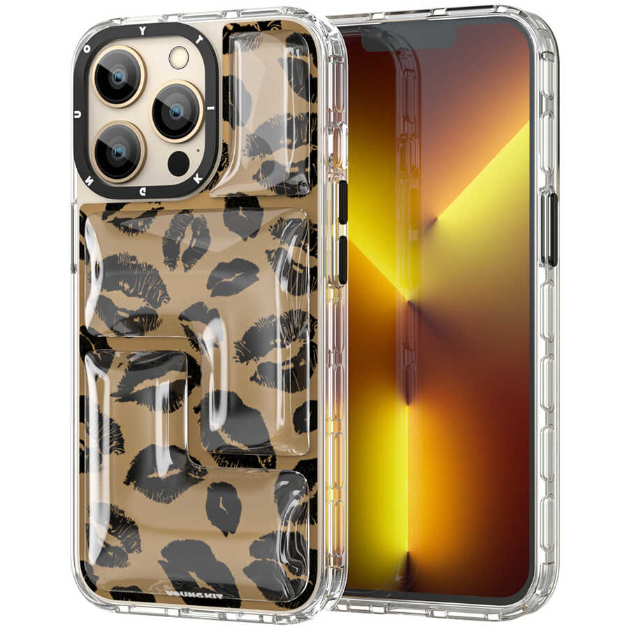 iPhone%20Uyumlu%2013%20Pro%20Kılıf%20YoungKit%20Leopard%20Article%20Serisi%20Kapak-Kahverengi