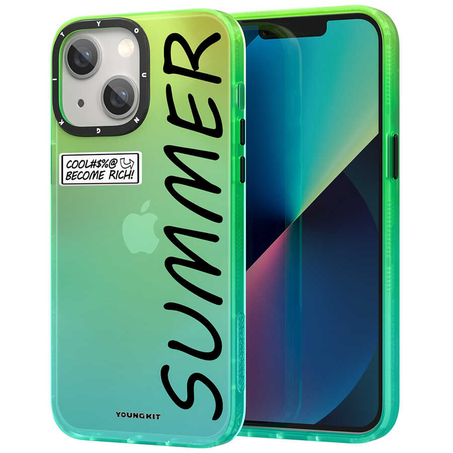 iPhone%20Uyumlu%2013%20Kılıf%20YoungKit%20Summer%20Serisi%20Kapak-Yeşil