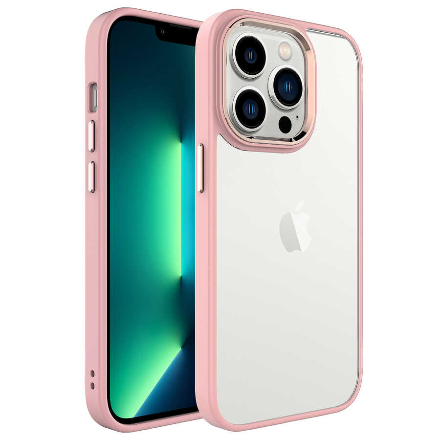 iPhone%20Uyumlu%2014%20Pro%20Kılıf%20Zore%20Krom%20Kapak-Pembe%20açık