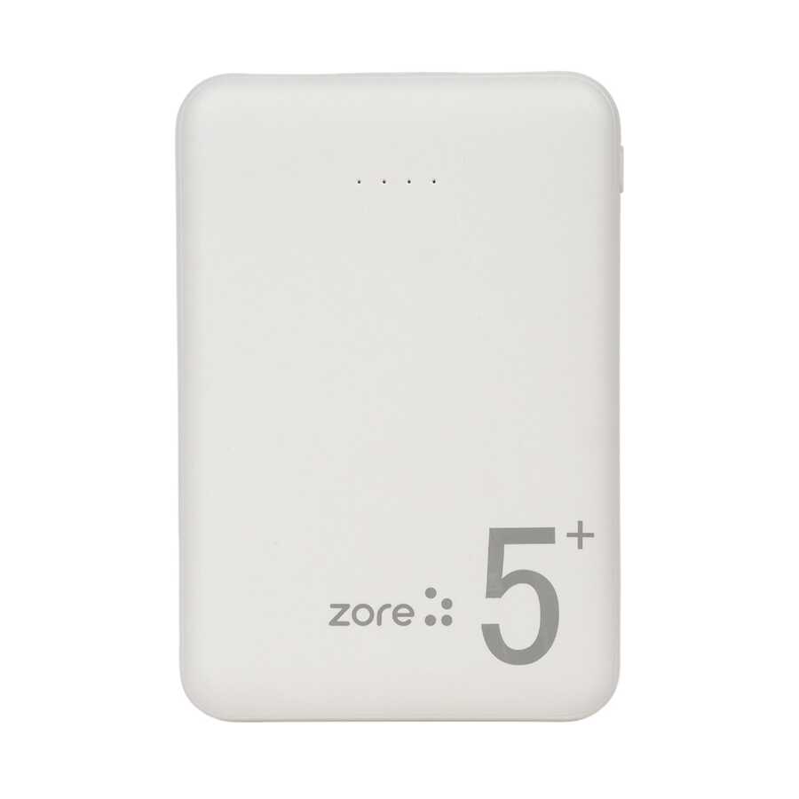 Zore%20ZR-PW04%20Led%20Işıklı%20Taşınabilir%20Powerbank%205000%20mAh-Beyaz