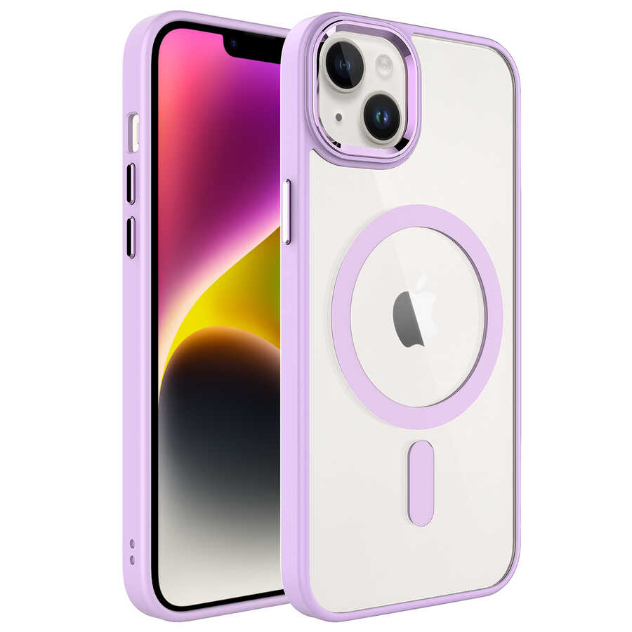 iPhone%20Uyumlu%2014%20Kılıf%20Wireless%20Şarj%20Özellikli%20Zore%20Krom%20Magsafe%20Silikon%20Kapak-Pembe%20açık