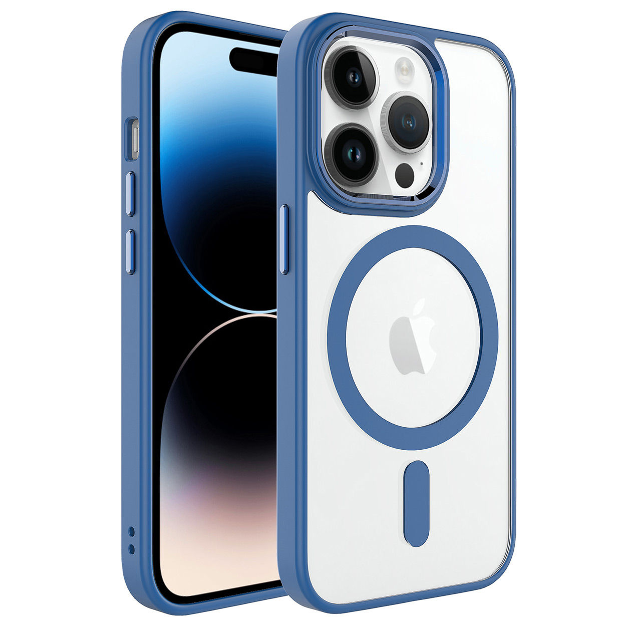 iPhone%20Uyumlu%2014%20Pro%20Kılıf%20Wireless%20Şarj%20Özellikli%20Zore%20Krom%20Magsafe%20Silikon%20Kapak-Lavendery%20gray