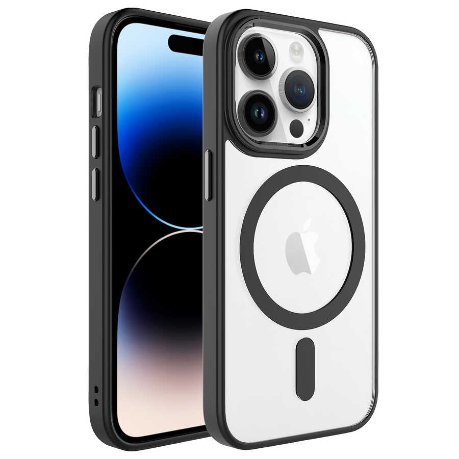 iPhone%20Uyumlu%2014%20Pro%20Max%20Kılıf%20Wireless%20Şarj%20Özellikli%20Zore%20Krom%20Magsafe%20Silikon%20Kapak