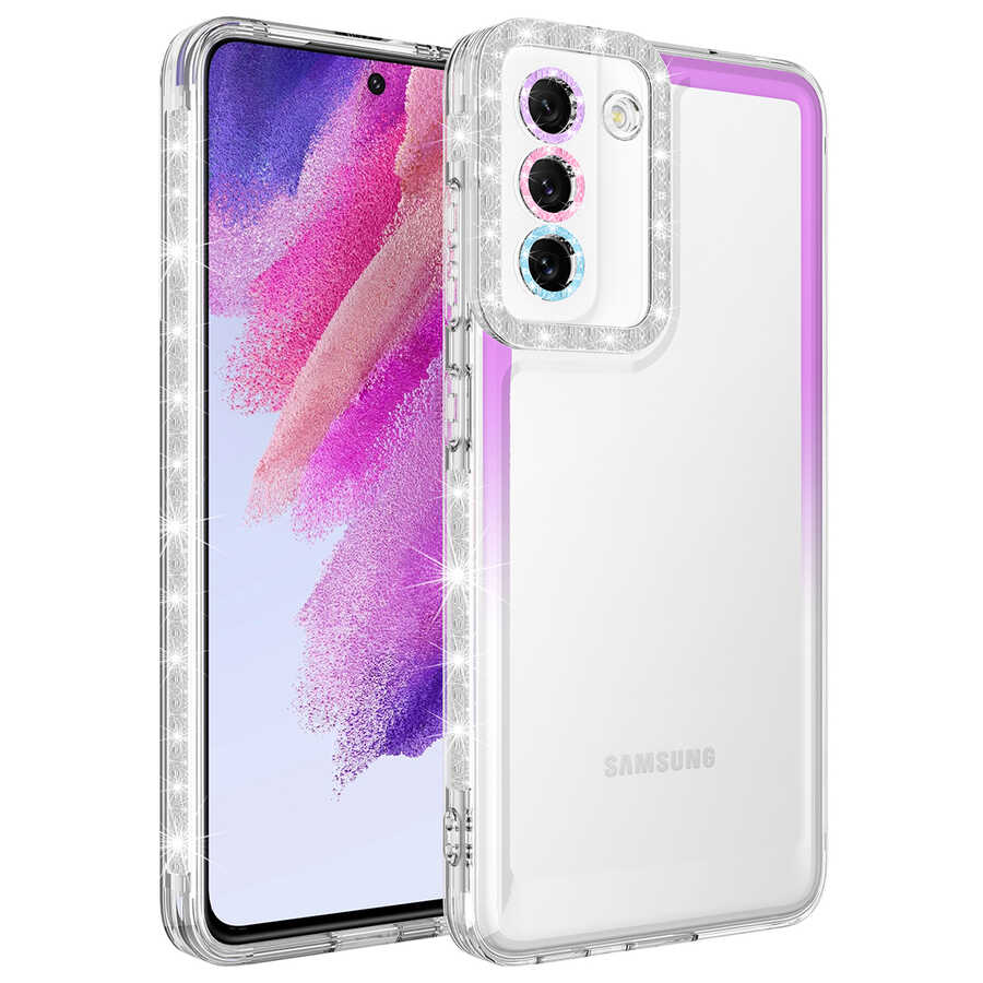 Galaxy%20Uyumlu%20S21%20FE%20Kılıf%20Simli%20ve%20Renk%20Geçiş%20Tasarımlı%20Lens%20Korumalı%20Zore%20Park%20Kapak