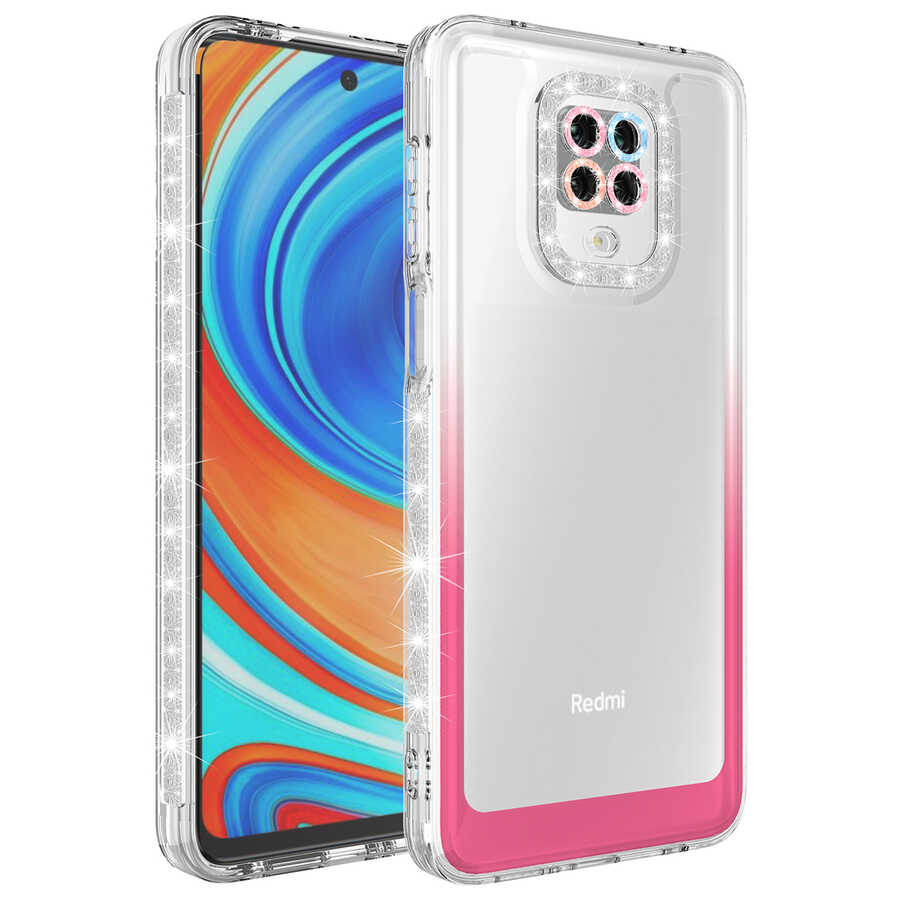 Xiaomi%20Uyumlu%20%20Redmi%20Note%209S%20Kılıf%20Simli%20ve%20Renk%20Geçiş%20Tasarımlı%20Lens%20Korumalı%20Zore%20Park%20Kapak-Beyaz-pembe