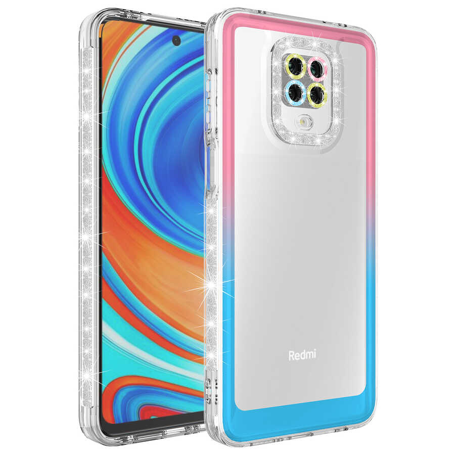 Xiaomi%20Uyumlu%20%20Redmi%20Note%209S%20Kılıf%20Simli%20ve%20Renk%20Geçiş%20Tasarımlı%20Lens%20Korumalı%20Zore%20Park%20Kapak-Pembe-mavi