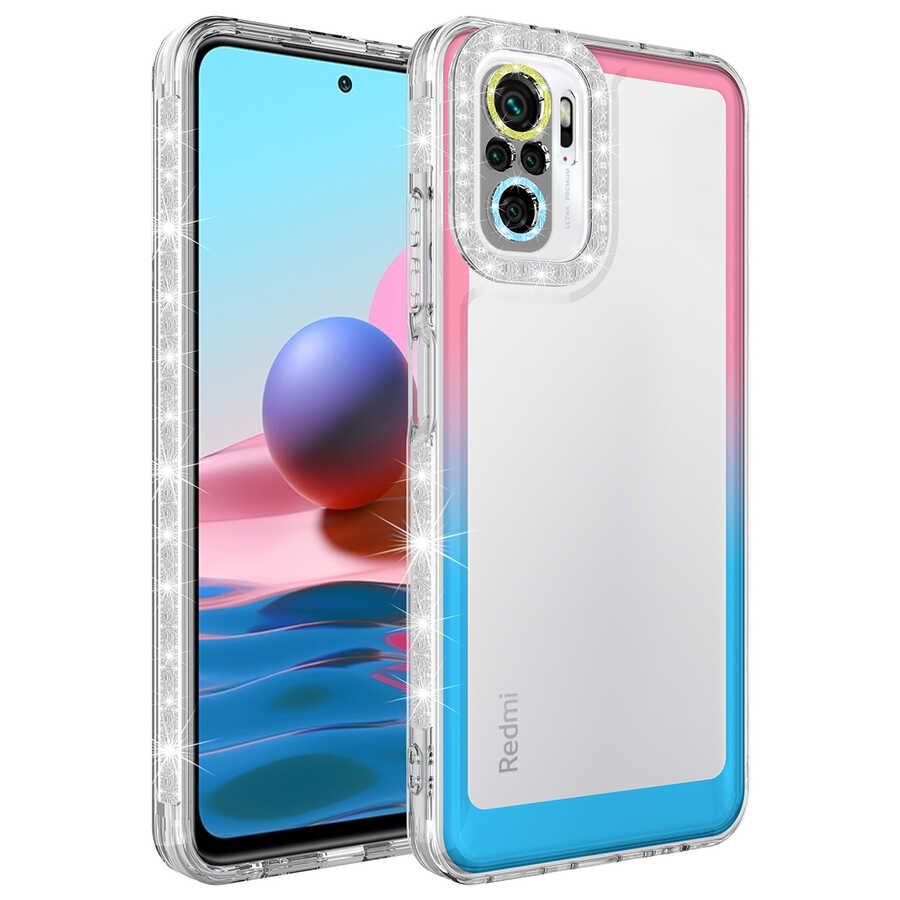 Xiaomi%20Uyumlu%20%20Redmi%20Note%2010%20Kılıf%20Simli%20ve%20Renk%20Geçiş%20Tasarımlı%20Lens%20Korumalı%20Zore%20Park%20Kapak-Pembe-mavi