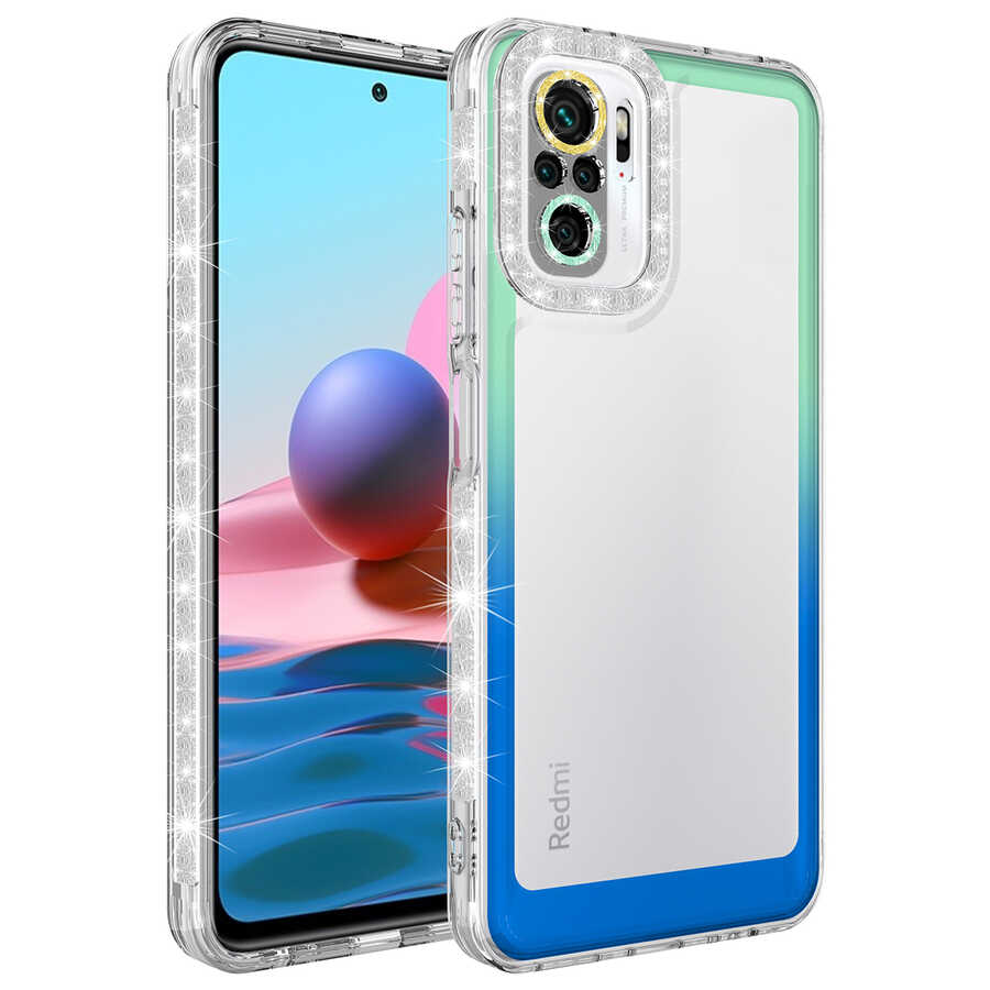 Xiaomi%20Uyumlu%20%20Redmi%20Note%2010%20Kılıf%20Simli%20ve%20Renk%20Geçiş%20Tasarımlı%20Lens%20Korumalı%20Zore%20Park%20Kapak-Yeşil-mavi