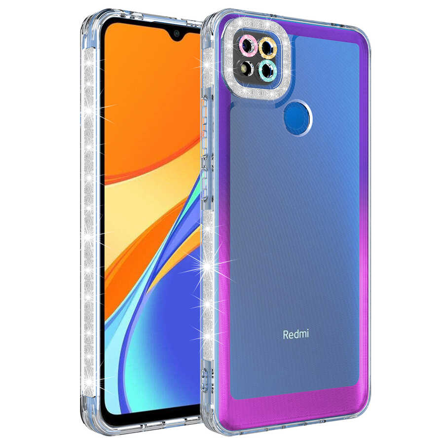 Xiaomi%20Uyumlu%20%20Redmi%209C%20Kılıf%20Simli%20ve%20Renk%20Geçiş%20Tasarımlı%20Lens%20Korumalı%20Zore%20Park%20Kapak-Mor-pembe