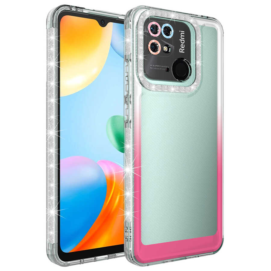 Xiaomi%20Uyumlu%20%20Redmi%2010C%20Kılıf%20Simli%20ve%20Renk%20Geçiş%20Tasarımlı%20Lens%20Korumalı%20Zore%20Park%20Kapak-Beyaz-pembe