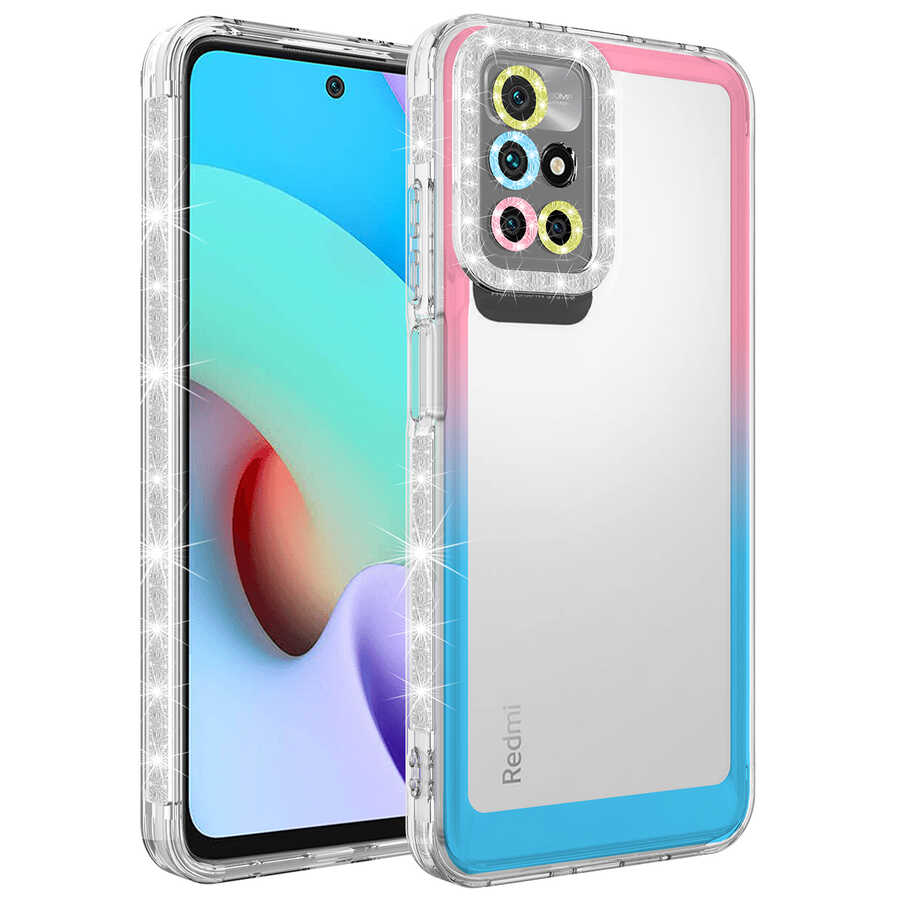 Xiaomi%20Uyumlu%20%20Redmi%2010%20Kılıf%20Simli%20ve%20Renk%20Geçiş%20Tasarımlı%20Lens%20Korumalı%20Zore%20Park%20Kapak-Pembe-mavi