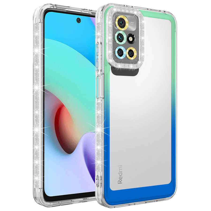 Xiaomi%20Uyumlu%20%20Redmi%2010%20Kılıf%20Simli%20ve%20Renk%20Geçiş%20Tasarımlı%20Lens%20Korumalı%20Zore%20Park%20Kapak-Yeşil-mavi