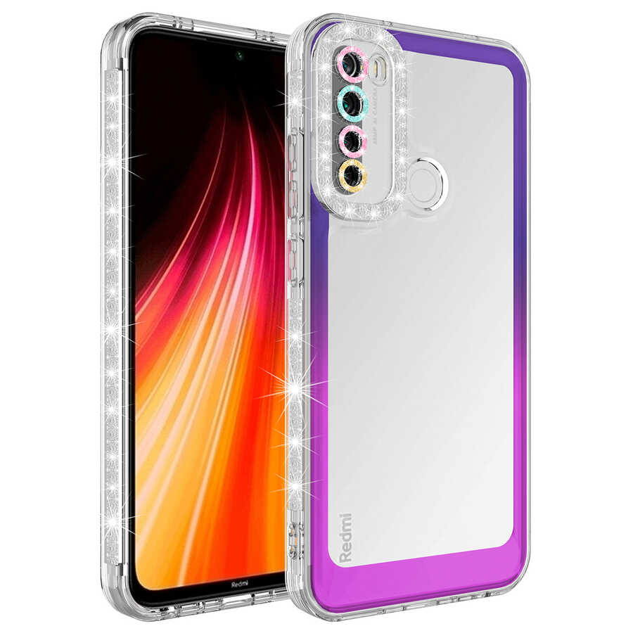 Xiaomi%20Uyumlu%20%20Redmi%20Note%208%20Kılıf%20Simli%20ve%20Renk%20Geçiş%20Tasarımlı%20Lens%20Korumalı%20Zore%20Park%20Kapak-Mor-pembe