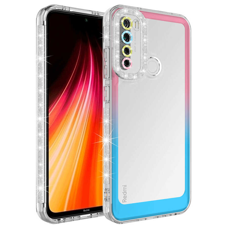 Xiaomi%20Uyumlu%20%20Redmi%20Note%208%20Kılıf%20Simli%20ve%20Renk%20Geçiş%20Tasarımlı%20Lens%20Korumalı%20Zore%20Park%20Kapak-Pembe-mavi