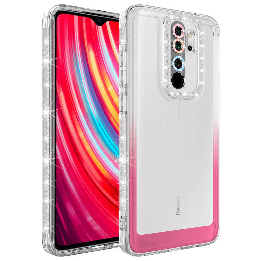 Xiaomi%20Uyumlu%20%20Redmi%20Note%208%20Pro%20Kılıf%20Simli%20ve%20Renk%20Geçiş%20Tasarımlı%20Lens%20Korumalı%20Zore%20Park%20Kapak-Beyaz-pembe