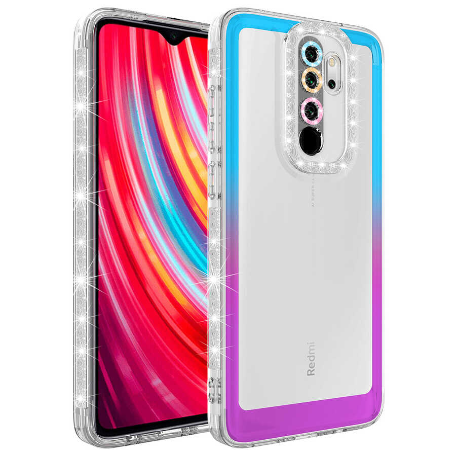 Xiaomi%20Uyumlu%20%20Redmi%20Note%208%20Pro%20Kılıf%20Simli%20ve%20Renk%20Geçiş%20Tasarımlı%20Lens%20Korumalı%20Zore%20Park%20Kapak-Mavi-mor