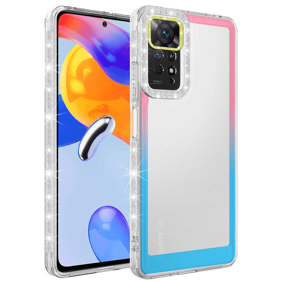 Xiaomi%20Uyumlu%20%20Redmi%20Note%2011%20Global%20Kılıf%20Simli%20ve%20Renk%20Geçiş%20Tasarımlı%20Lens%20Korumalı%20Zore%20Park%20Kapak-Pembe-mavi